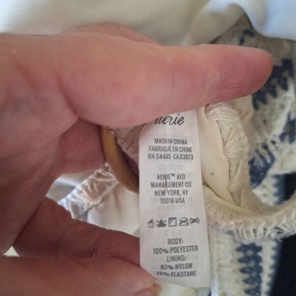 Aerie Cheeky Bikini Bottom Crochet Striped Nautical Boho Coastal Beach XL NEW - Picture 8 of 10